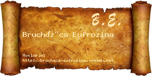 Bruchács Eufrozina névjegykártya